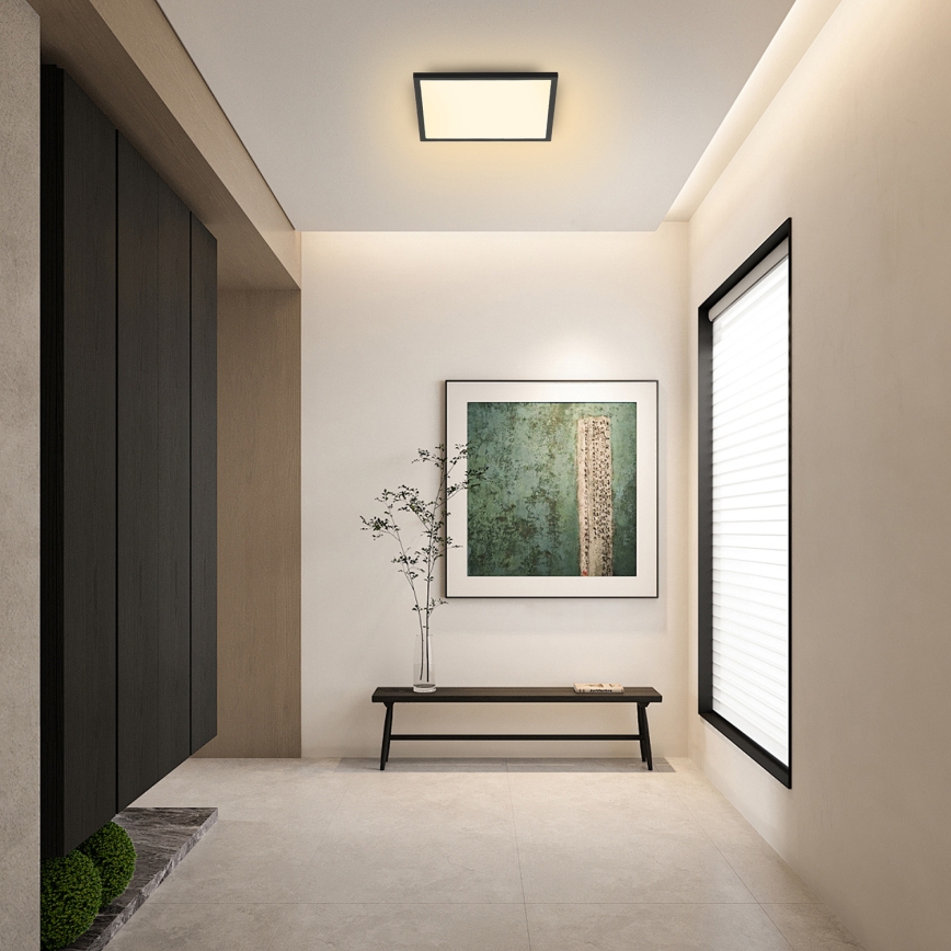 Brilagi - LED Stmievateľné stropné svietidlo SLIMFRAME LED/25W/230V 30x30 cm 3000-6000K čierna + diaľkové ovládanie