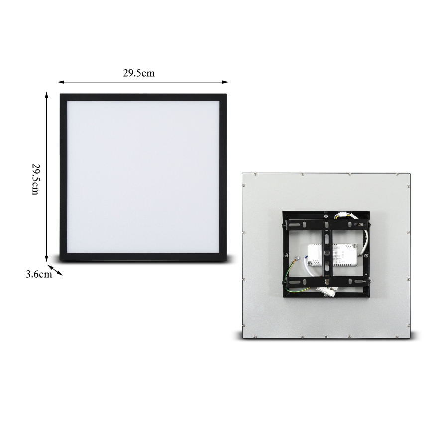 Brilagi - LED Stmievateľné stropné svietidlo SLIMFRAME LED/25W/230V 30x30 cm 3000-6000K čierna + diaľkové ovládanie
