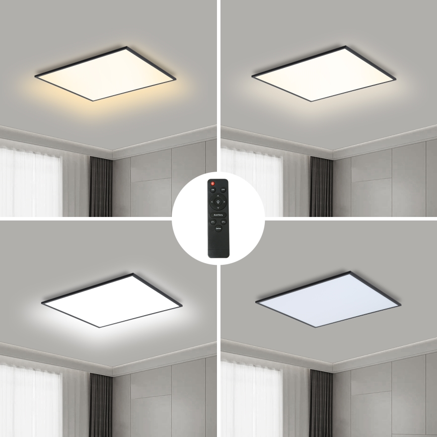 Brilagi - LED stmievateľné stropné svietidlo SLIMFRAME LED/36W/230V 45x45 cm 3000-6000K čierne + diaľkové ovládanie