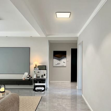 Brilagi - LED stmievateľné stropné svietidlo SLIMFRAME LED/36W/230V 45x45 cm 3000-6000K čierne + diaľkové ovládanie