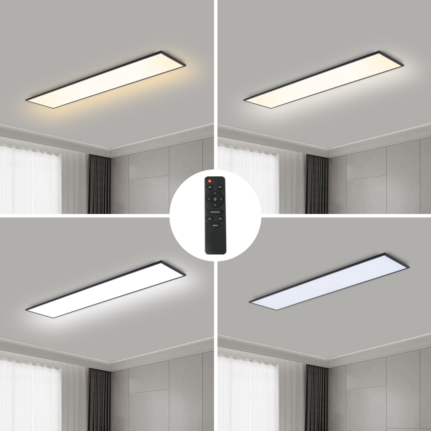 Brilagi - LED Stmievateľné stropné svietidlo SLIMFRAME LED/58W/230V 120x30 cm 3000-6000K čierna + diaľkové ovládanie