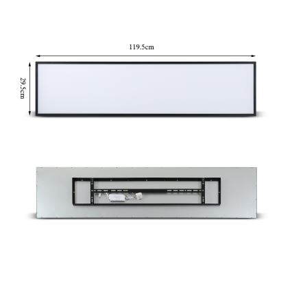 Brilagi - LED Stmievateľné stropné svietidlo SLIMFRAME LED/58W/230V 120x30 cm 3000-6000K čierna + diaľkové ovládanie