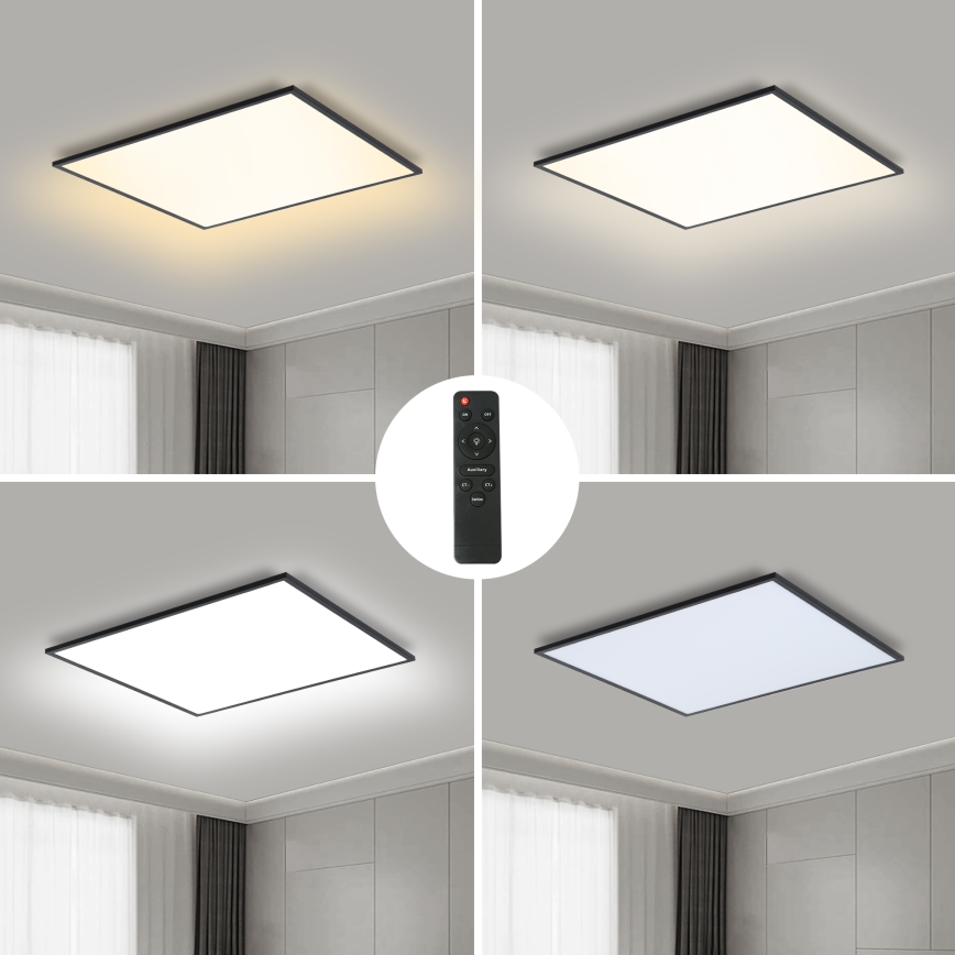 Brilagi - LED stmievateľné stropné svietidlo SLIMFRAME LED/58W/230V 60x60 cm 3000-6000K čierna + diaľkové ovládanie