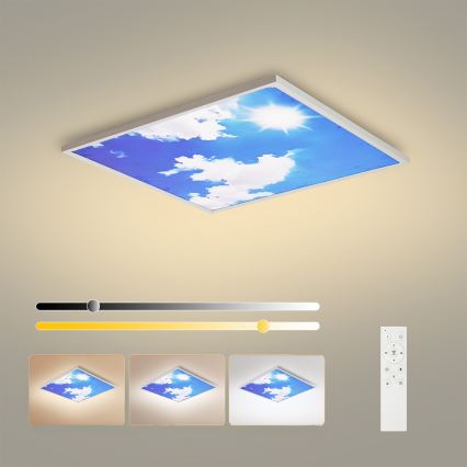 Brilagi - LED stmievateľné stropné svietidlo SLIMFRAME LED/58W/230V 60x60 cm 3000-6000K strieborná/modrá + diaľkové ovládanie