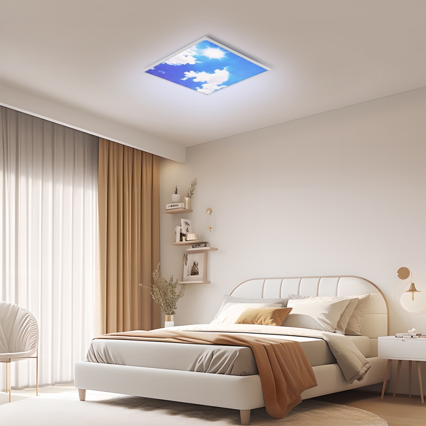 Brilagi - LED stmievateľné stropné svietidlo SLIMFRAME SKY LED/58W/230V 60x60 cm 3000-6000K strieborná/modrá + diaľkové ovládanie