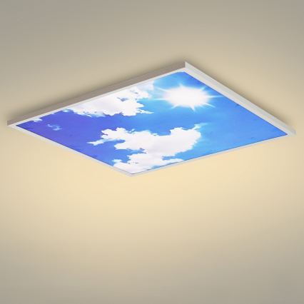Brilagi - LED stmievateľné stropné svietidlo SLIMFRAME SKY LED/58W/230V 60x60 cm 3000-6000K strieborná/modrá + diaľkové ovládanie