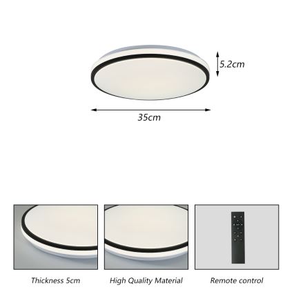 Brilagi - LED Stmievateľné stropné svietidlo SMART LED/28W/230V 3000-6000K pr. 35 cm Wi-Fi Tuya + diaľkové ovládanie