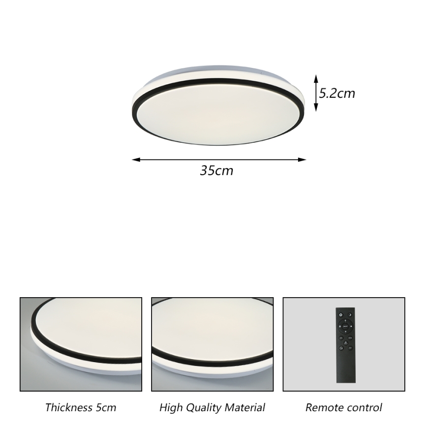 Brilagi - LED Stmievateľné stropné svietidlo SMART LED/28W/230V 3000-6000K pr. 35 cm Wi-Fi Tuya + diaľkové ovládanie