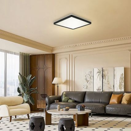 Brilagi - LED stmievateľné svietidlo so senzorom pohybu a súmraku ULTRA SLIM LED/18W/230V 30x30 cm + diaľkové ovládanie