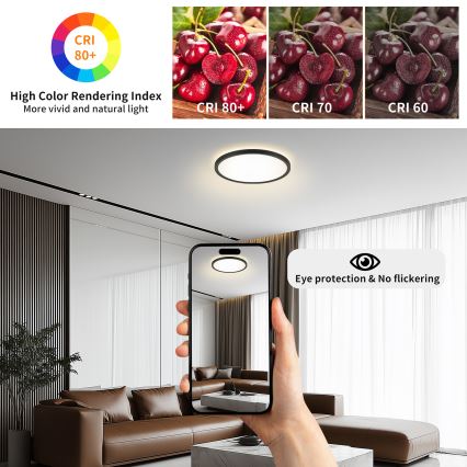 Brilagi - LED stmievateľné svietidlo so senzorom pohybu a súmraku ULTRA SLIM LED/24W/230V pr. 42 cm + diaľkové ovládanie
