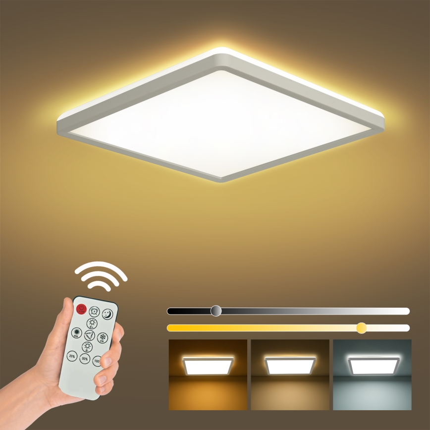 Brilagi - LED Stmievateľné stropné svietidlo ULTRA SLIM LED/18W/230V 2700-6500K 30x30 cm biela + diaľkové ovládanie