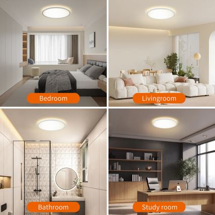 Brilagi - LED stmievateľné stropné svietidlo ULTRA SLIM LED/24W/230V 2700-6500K priemer 42 cm biela + diaľkové ovládanie