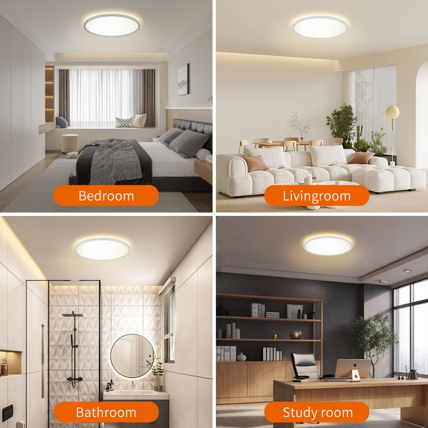 Brilagi - LED stmievateľné stropné svietidlo ULTRA SLIM LED/24W/230V 2700-6500K priemer 42 cm biela + diaľkové ovládanie