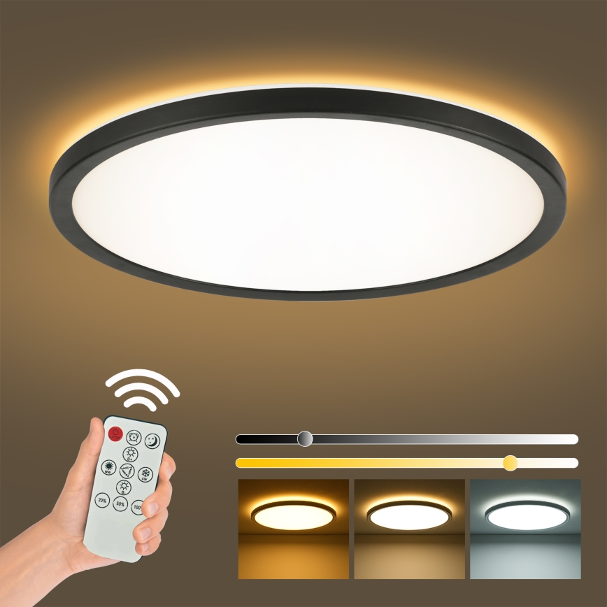 Brilagi - LED Stmievateľné stropné svietidlo ULTRA SLIM LED/24W/230V 2700-6500K pr. 42 cm čierna + diaľkové ovládanie