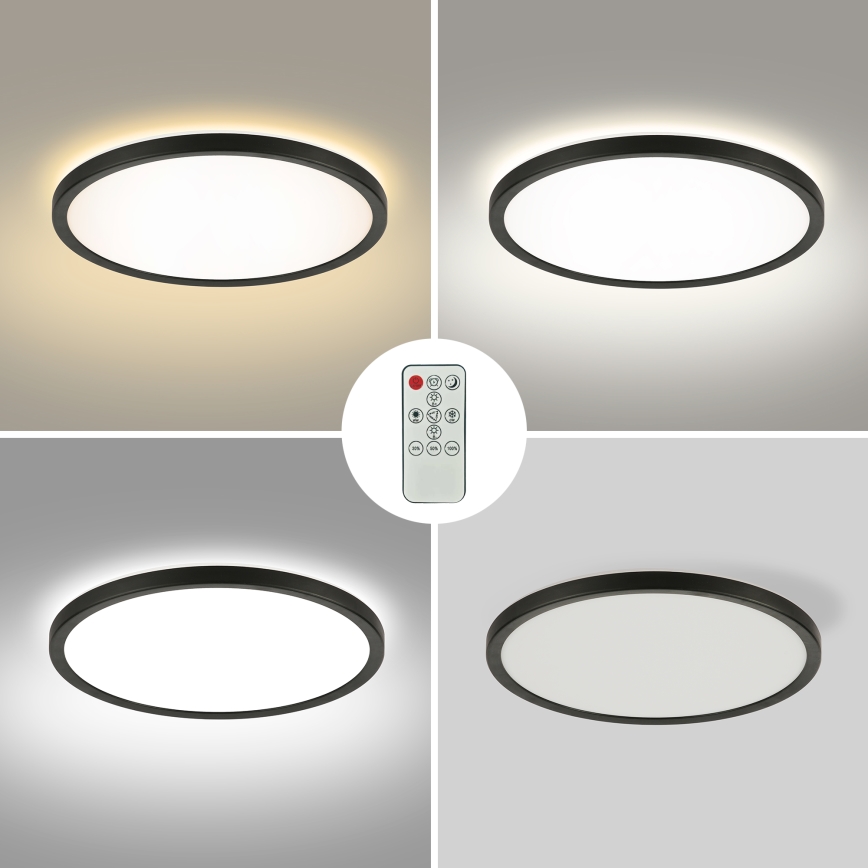 Brilagi - LED Stmievateľné stropné svietidlo ULTRA SLIM LED/24W/230V 2700-6500K pr. 42 cm čierna + diaľkové ovládanie