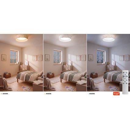 BRILAGI - LED stmievateľné stropné svietidlo VELVET SMARTIX STARS LED/24W/230V 3000-6000K priemer 45 cm biela/kvetiny Wi-Fi Tuya Beacon + diaľkové ovládanie