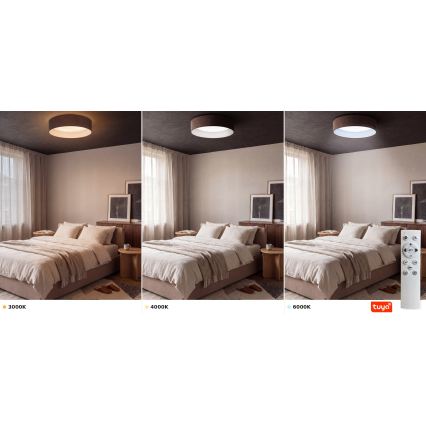 Brilagi - LED Stmievateľné stropné svietidlo VELVET SMARTIX STARS LED/24W/230V 3000-6000K pr. 45 cm hnedá Wi-Fi Tuya Beacon + diaľkové ovládanie