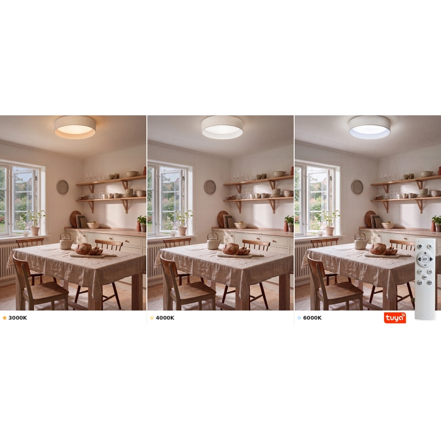 Brilagi - LED stmievateľné stropné svietidlo VELVET SMARTIX STARS LED/36W/230V 3000-6000K priemer 55 cm biela Wi-Fi Tuya Beacon + diaľkové ovládanie