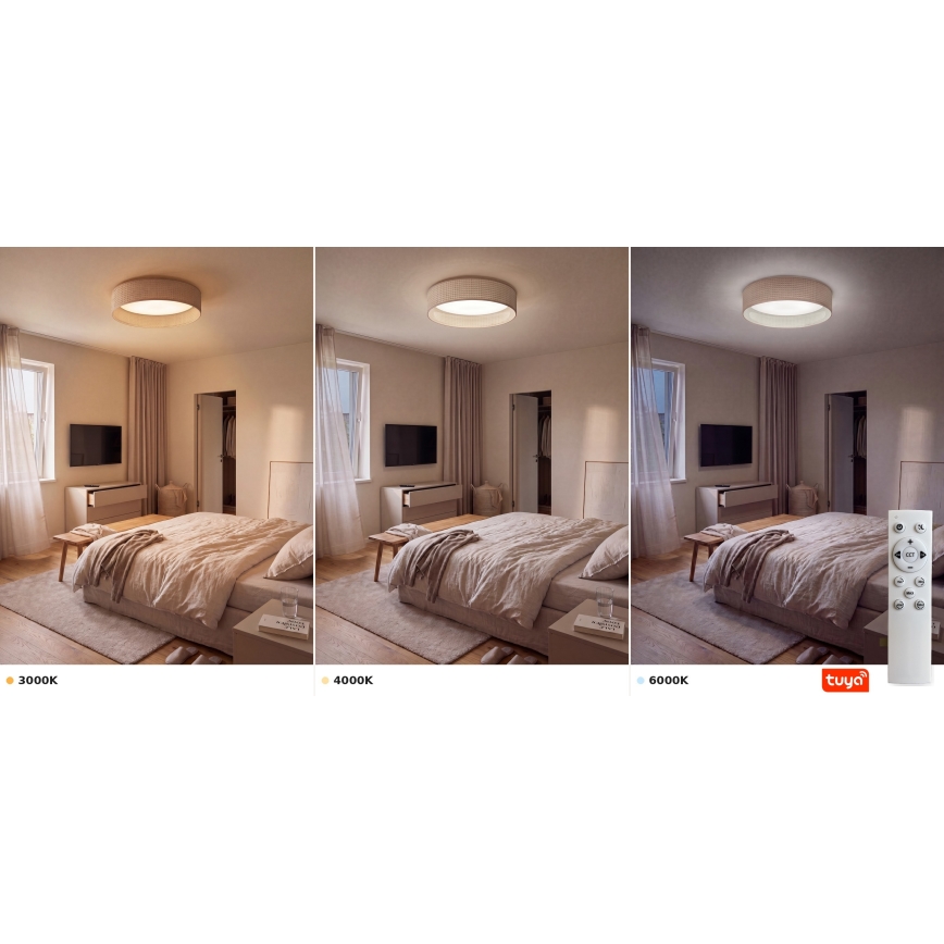 BRILAGI - LED Stmievateľné stropné svietidlo VELVET SMARTIX LED/24W/230V 3000-6000K pr. 45 cm béžová Wi-Fi Tuya Beacon + diaľkové ovládanie