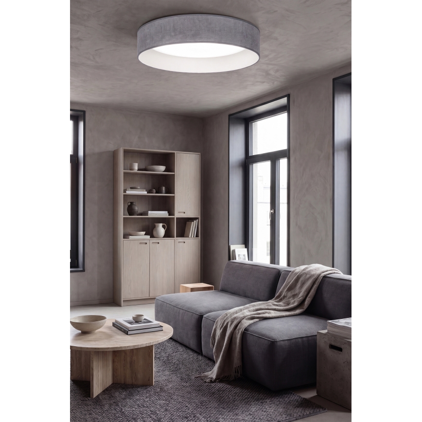 BRILAGI - LED stmievateľné stropné svietidlo VELVET SMARTIX LED/24W/230V 3000-6000K priemer 45 cm sivé Wi-Fi Tuya Beacon + diaľkový ovládač