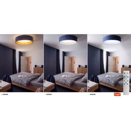 Brilagi - LED stmievateľné stropné svietidlo VELVET SMARTIX LED/36W/230V 3000-6000K priemer 55 cm modré Wi-Fi Tuya Beacon + diaľkové ovládanie
