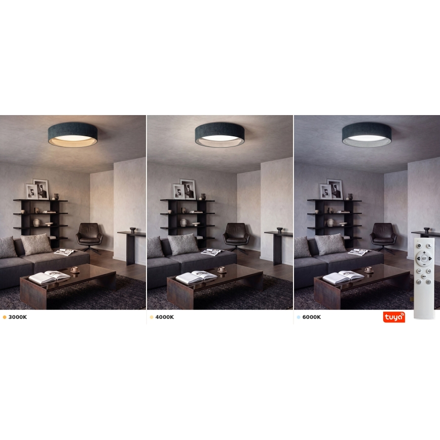 BRILAGI - LED stmievateľné stropné svietidlo VELVET SMARTIX LED/36W/230V 3000-6000K priemer 55 cm zelené Wi-Fi Tuya Beacon + diaľkové ovládanie