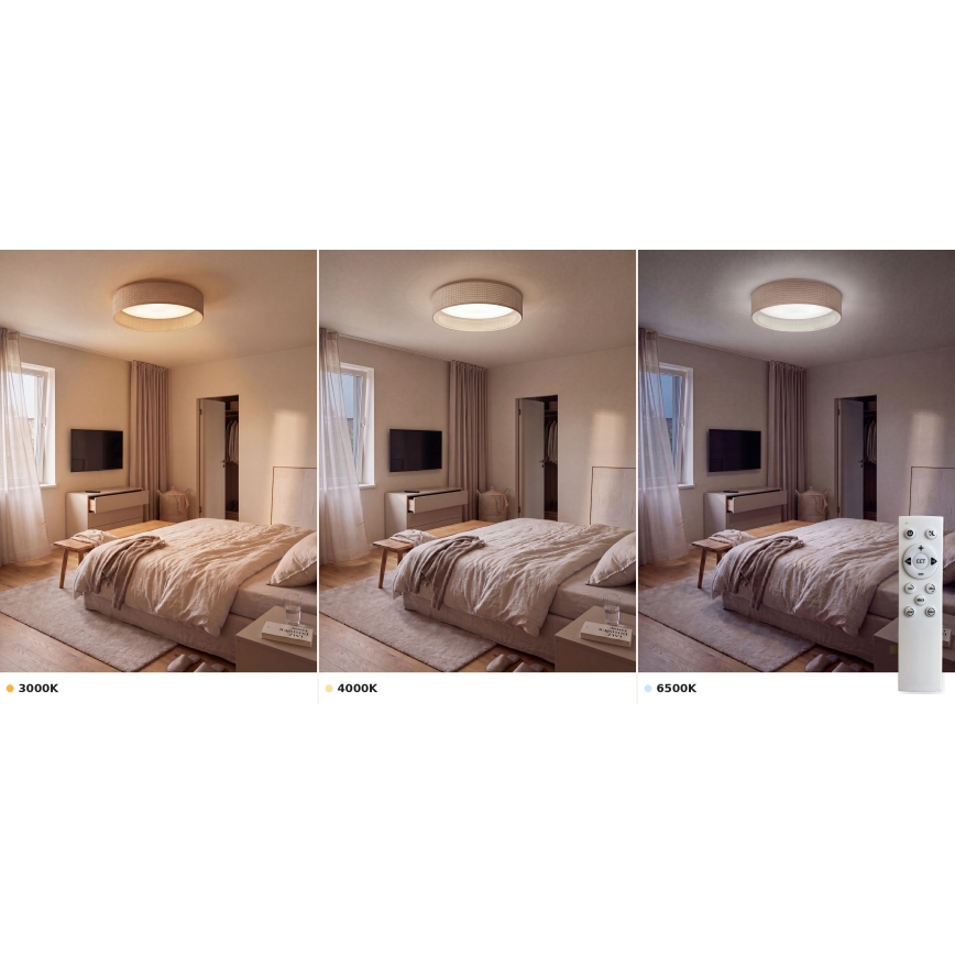 BRILAGI - LED stmievateľné stropné svietidlo VELVET SMART VARI LED/24W/230V 3000-6500K pr. 45 cm béžové + diaľkové ovládanie