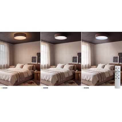 Brilagi - LED stmievateľné stropné svietidlo VELVET SMART VARI LED/24W/230V 3000-6500K pr. 45 cm hnedé + diaľkové ovládanie