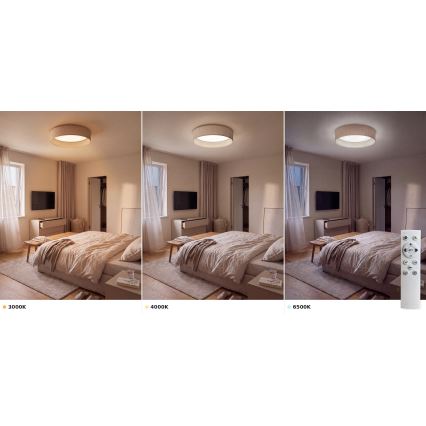 BRILAGI - LED stmievateľné stropné svietidlo VELVET SMART VARI LED/36W/230V 3000-6500K, priemer 55 cm, béžové + diaľkové ovládanie