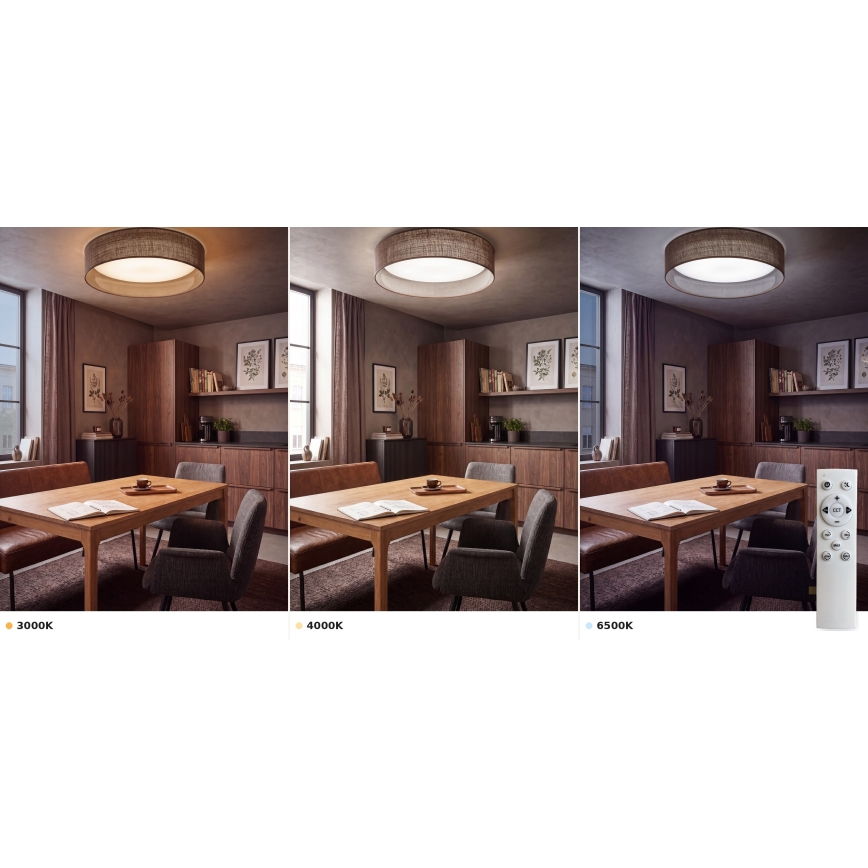 Brilagi - LED stmievateľné stropné svietidlo VELVET SMART VARI LED/36W/230V 3000-6500K priemer 55 cm hnedé + diaľkové ovládanie