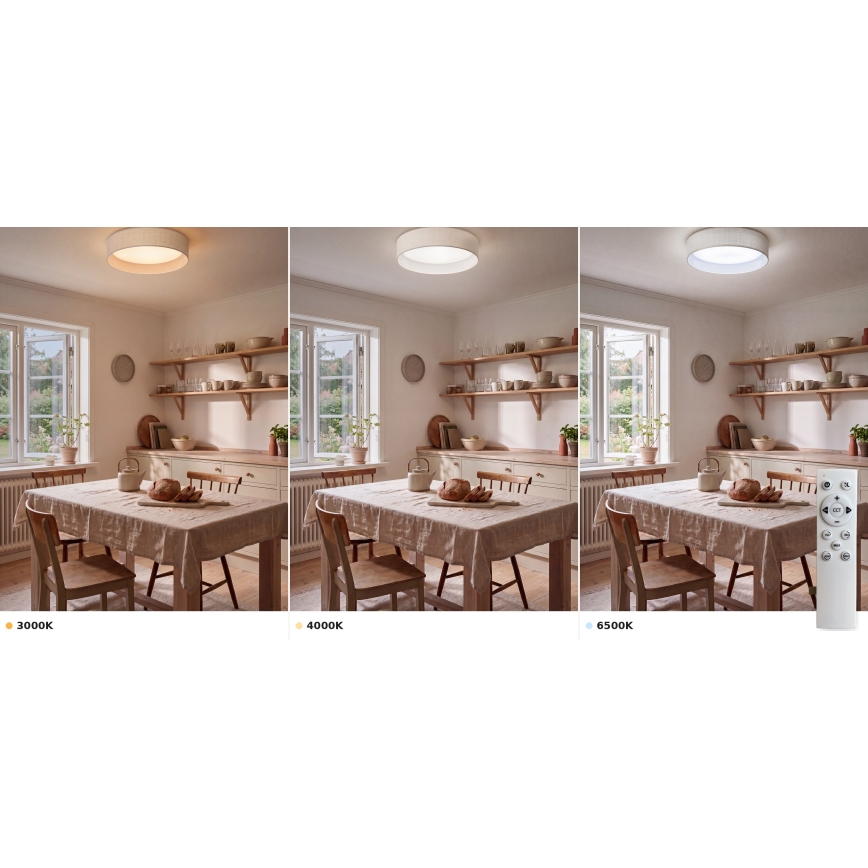 BRILAGI - LED stmievateľné stropné svietidlo VELVET SMART VARI LED/36W/230V 3000-6500K priemer 55 cm biela + diaľkové ovládanie
