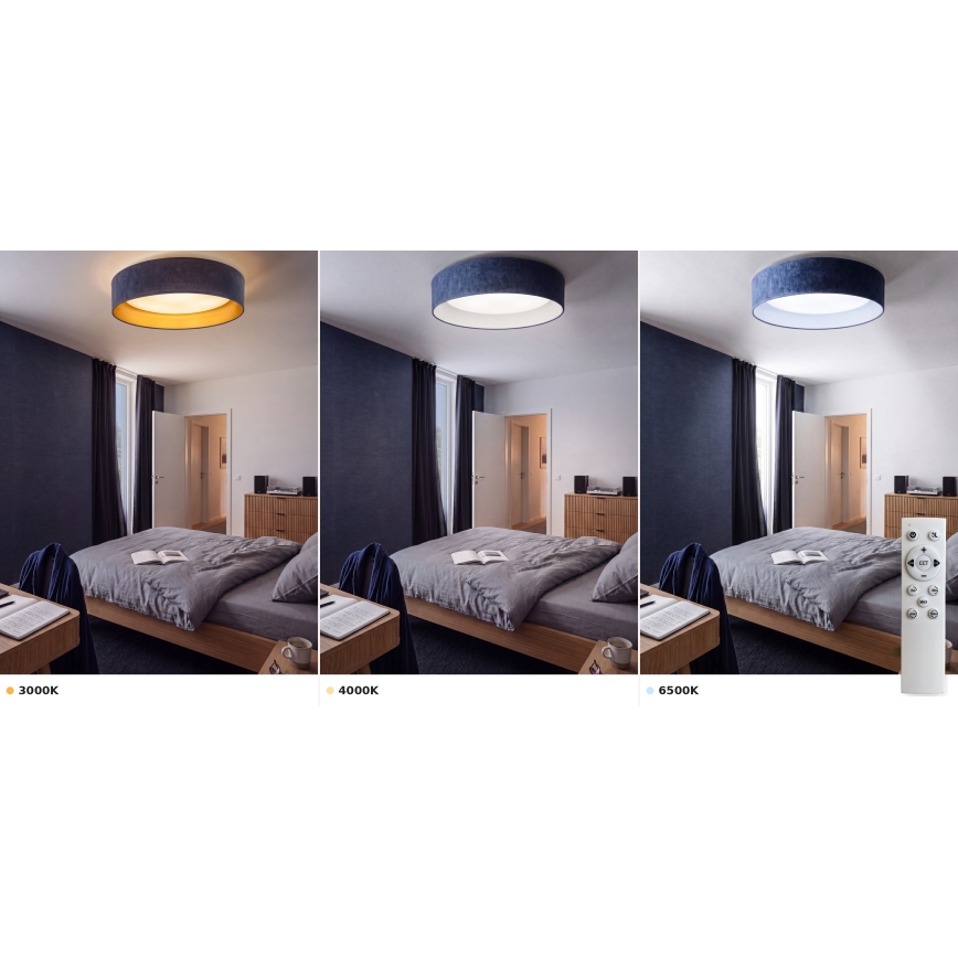 BRILAGI - LED stmievateľné stropné svietidlo VELVET SMART VARI LED/36W/230V 3000-6500K priem. 55 cm modrá + diaľkové ovládanie