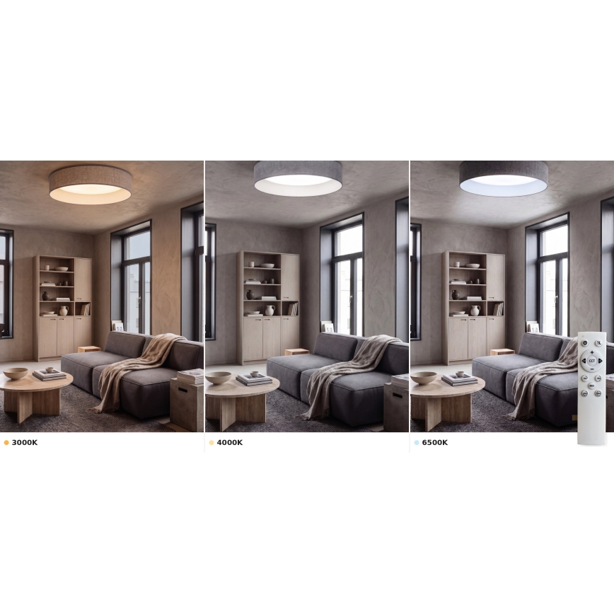 BRILAGI - LED stmievateľné stropné svietidlo VELVET SMART VARI LED/36W/230V 3000-6500K pr. 55 cm sivá + diaľkové ovládanie