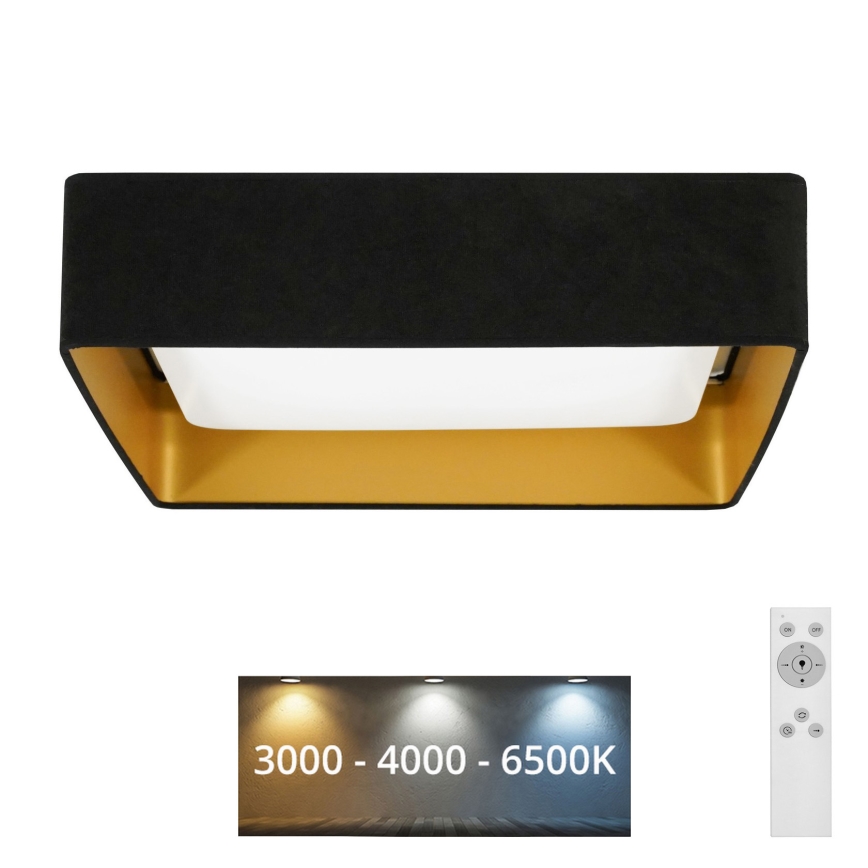 Brilagi - LED stmievateľné stropné svietidlo VELVET SQUARE LED/24W/230V 43x43 cm 3000/4000/6500K + diaľkové ovládanie čierne