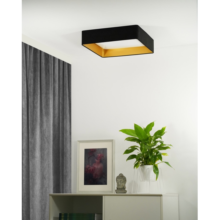 Brilagi - LED stmievateľné stropné svietidlo VELVET SQUARE LED/24W/230V 43x43 cm 3000/4000/6500K + diaľkové ovládanie čierne