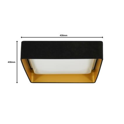 Brilagi - LED stmievateľné stropné svietidlo VELVET SQUARE LED/24W/230V 43x43 cm 3000/4000/6500K + diaľkové ovládanie čierne