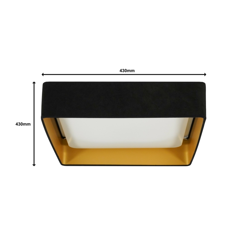 Brilagi - LED stmievateľné stropné svietidlo VELVET SQUARE LED/24W/230V 43x43 cm 3000/4000/6500K + diaľkové ovládanie čierne