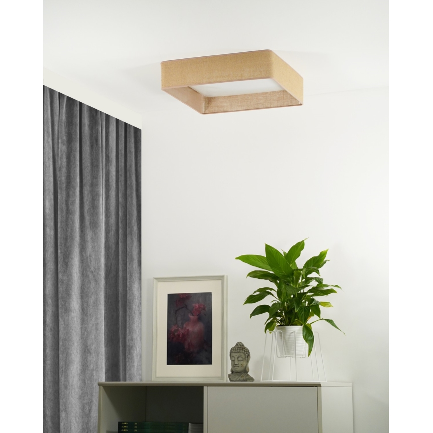 Brilagi - LED stmievateľné stropné svietidlo VELVET SQUARE LED/24W/230V 43x43 cm 3000/4000/6500K + diaľkové ovládanie hnedá