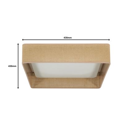 Brilagi - LED stmievateľné stropné svietidlo VELVET SQUARE LED/24W/230V 43x43 cm 3000/4000/6500K + diaľkové ovládanie hnedá