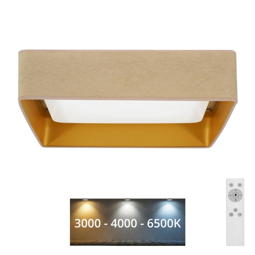 Brilagi - LED Stmievateľné stropné svietidlo VELVET SQUARE LED/24W/230V 3000/4000/6500K + diaľkové ovládanie béžová