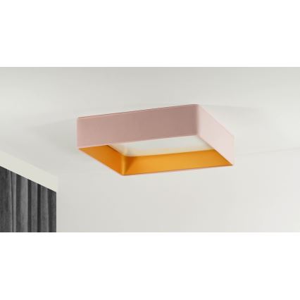 Brilagi - LED Stmievateľné stropné svietidlo VELVET SQUARE LED/24W/230V 3000/4000/6500K + diaľkové ovládanie ružová