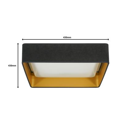 Brilagi - LED Stmievateľné stropné svietidlo VELVET SQUARE LED/24W/230V 3000/4000/6500K + diaľkové ovládanie šedá