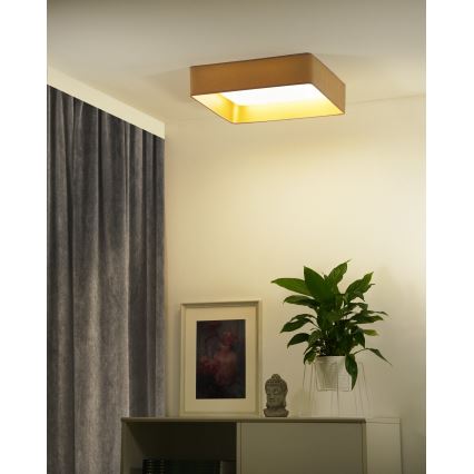 Brilagi - LED Stmievateľné stropné svietidlo VELVET SQUARE SMART LED/36W/230V 2700-6500K Wi-Fi Tuya + diaľkové ovládanie béžová