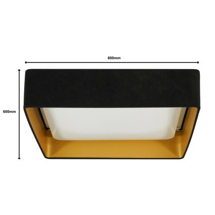 Brilagi - LED Stmievateľné stropné svietidlo VELVET SQUARE SMART LED/36W/230V 2700-6500K Wi-Fi Tuya + diaľkové ovládanie čierna