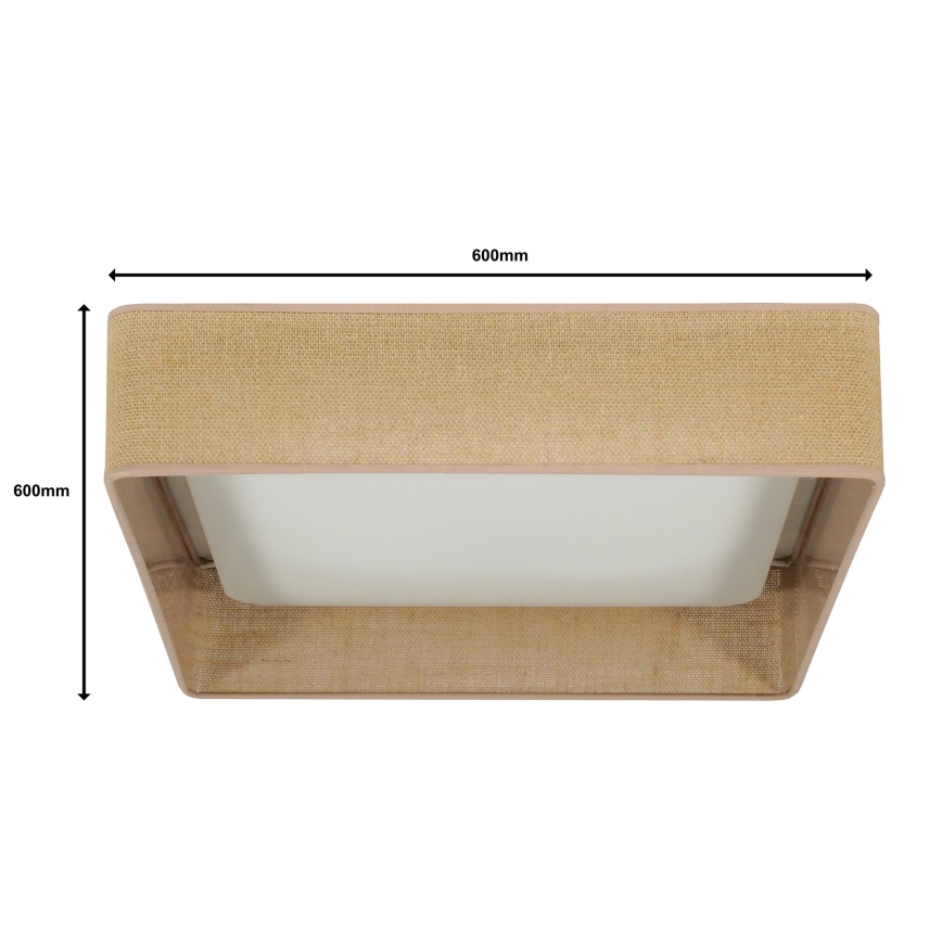 Brilagi - LED Stmievateľné stropné svietidlo VELVET SQUARE SMART LED/36W/230V 2700-6500K Wi-Fi Tuya + diaľkové ovládanie hnedá