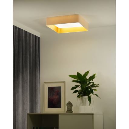 Brilagi - LED Stmievateľné stropné svietidlo VELVET SQUARE SMART LED/36W/230V 2700-6500K Wi-Fi Tuya + diaľkové ovládanie krémová