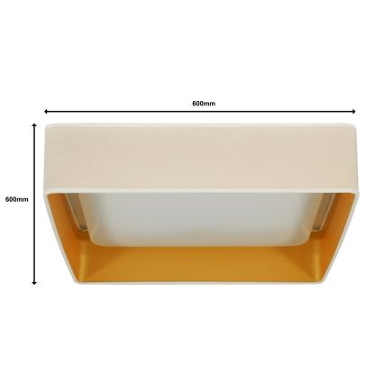 Brilagi - LED Stmievateľné stropné svietidlo VELVET SQUARE SMART LED/36W/230V 2700-6500K Wi-Fi Tuya + diaľkové ovládanie krémová