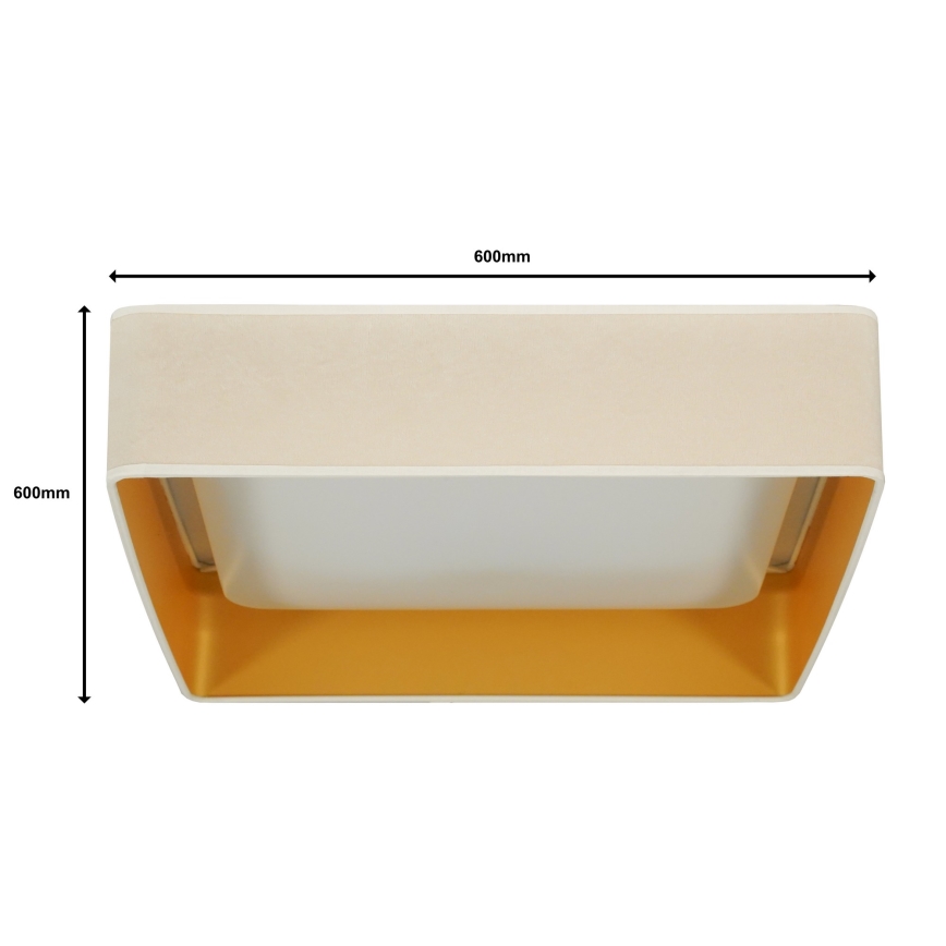 Brilagi - LED Stmievateľné stropné svietidlo VELVET SQUARE SMART LED/36W/230V 2700-6500K Wi-Fi Tuya + diaľkové ovládanie krémová