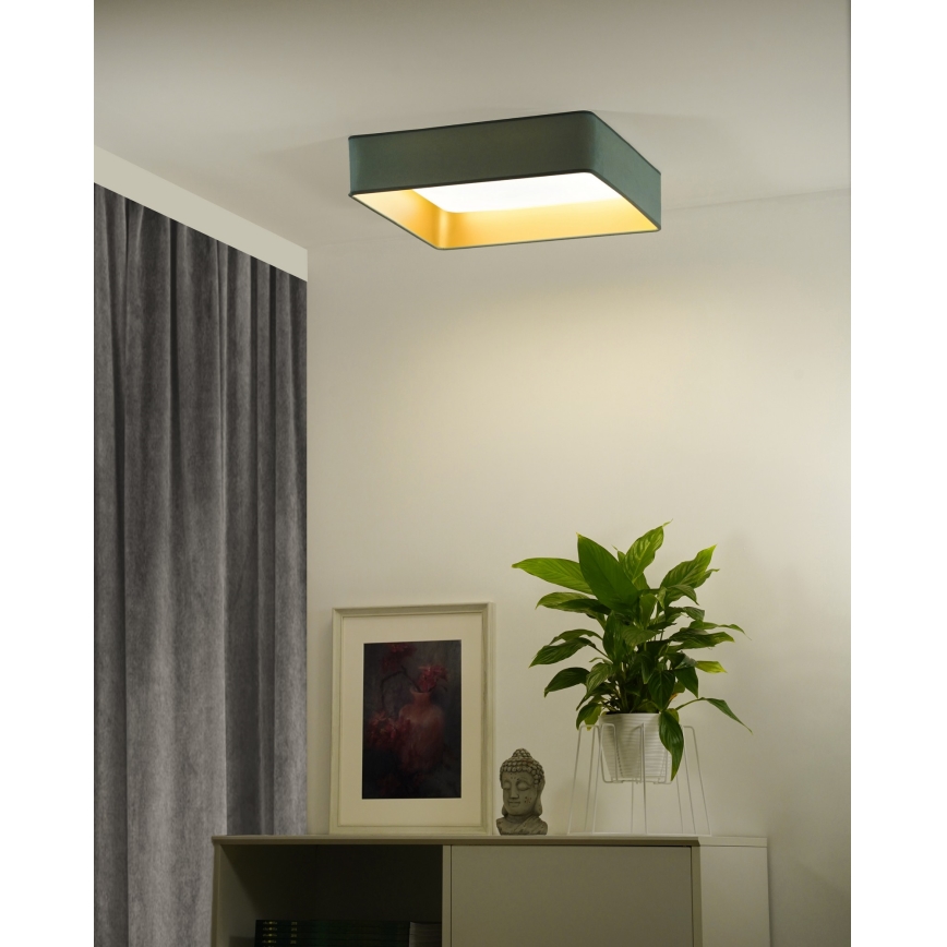 Brilagi - LED Stmievateľné stropné svietidlo VELVET SQUARE SMART LED/36W/230V 2700-6500K Wi-Fi Tuya + diaľkové ovládanie mintová