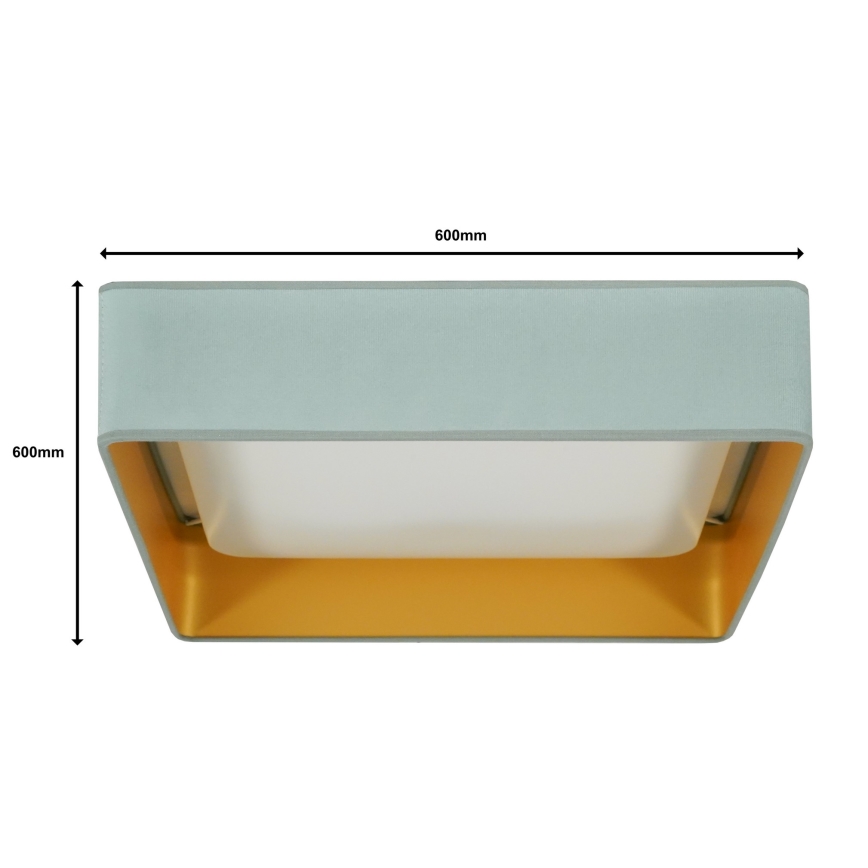 Brilagi - LED Stmievateľné stropné svietidlo VELVET SQUARE SMART LED/36W/230V 2700-6500K Wi-Fi Tuya + diaľkové ovládanie mintová
